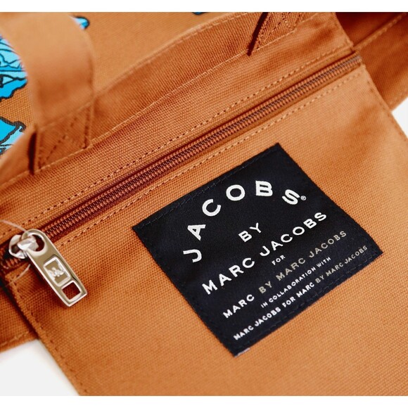 NWT Marc Jacobs Brown Blue Pansy Floral Crossbody Tote Bag - Picture 11 of 11